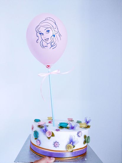 Picture of PRINCESS PINK BALLOON CAKE TOPPER