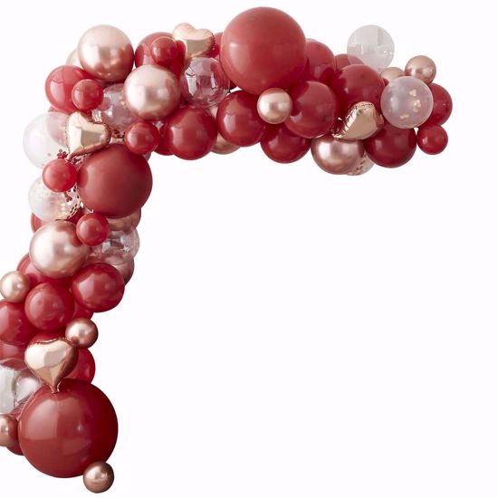 Picture of Red, Pink, Rose Gold Chrome Balloon Arch Kit