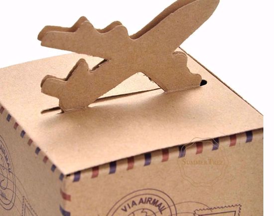 Picture of Favour Boxes Airmail Vintage Rustic Kraft