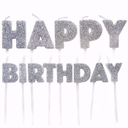 Picture of Happy Birthday Candles Silver