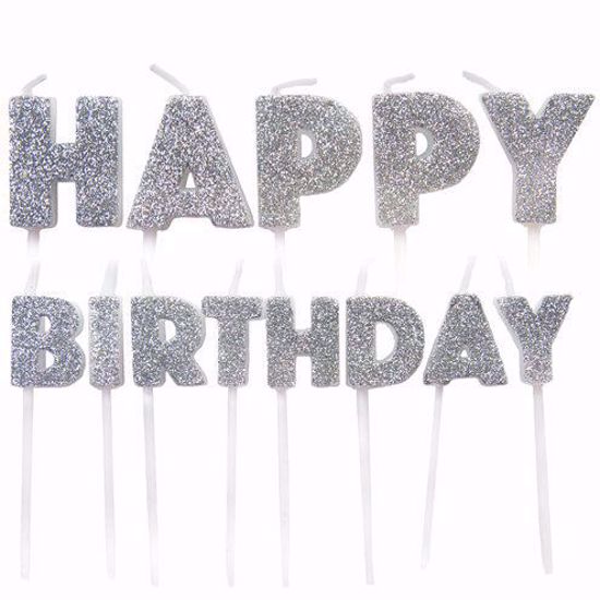 Picture of Happy Birthday Candles Silver