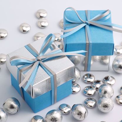Picture of Luxury Two Tone Favor boxes Blue and Grey
