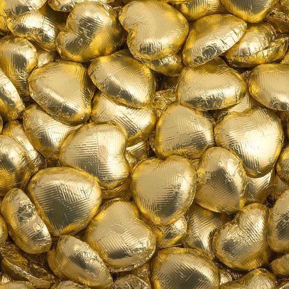 Picture of Gold Foil Wrapped Chocolate Hearts