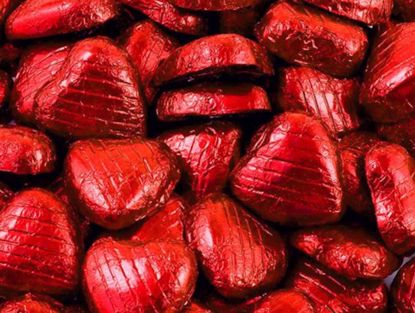 Picture of Red Foil Wrapped Chocolate Hearts