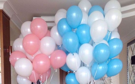 Picture of Blue Pink Balloon Bouquet Gender Reveal Baby