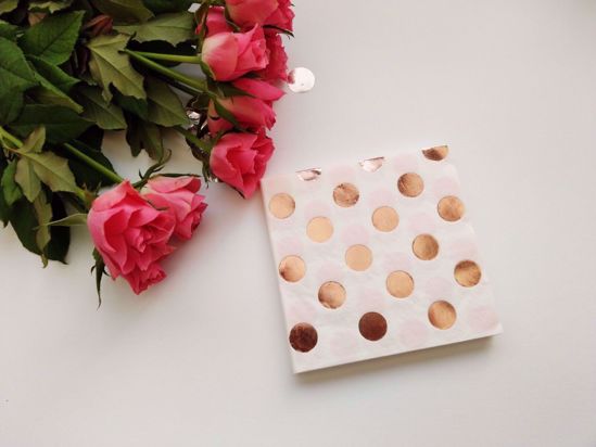 Picture of Rose Gold Napkins Polka Dot
